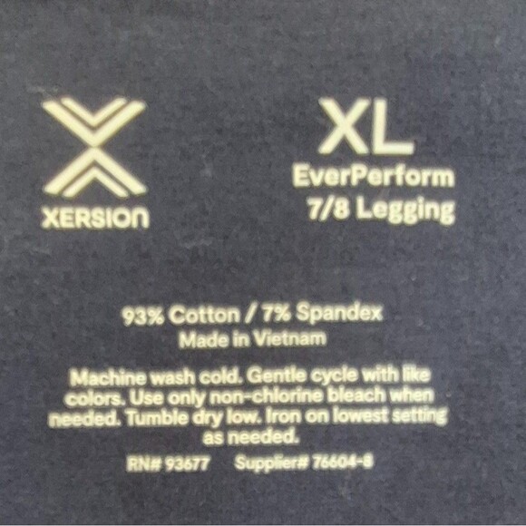 XERSION Women's Navy Legging EverPerform Activewear 7/8 Cotton Spandex Size XL - Picture 6 of 10